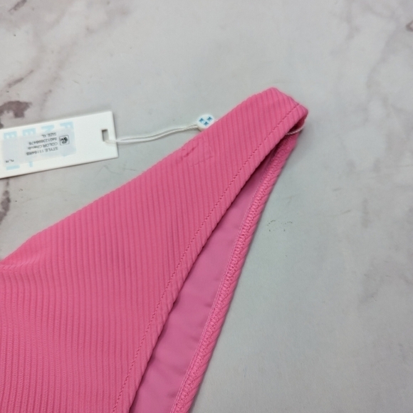 Frankie's Bikinis Bottoms Women XL Swim Bathing Ribbed Enzo Cherub Pink Cheeky - Picture 4 of 12